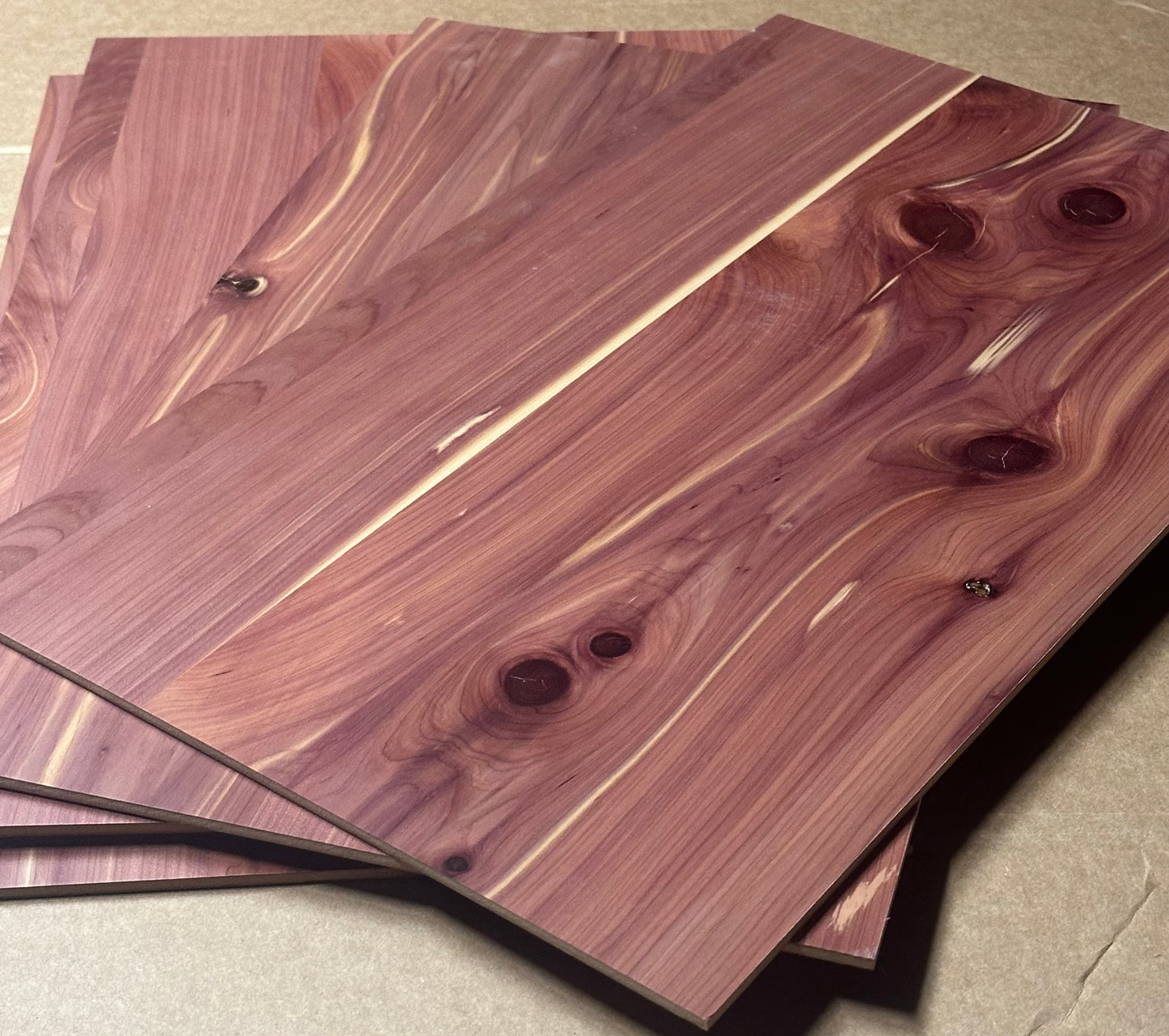 Pre-Finished 5/32 Cedar / Cedar for laser cutters / Double sided, MDF core