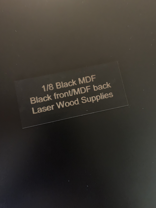 X-Large 1/8 Black MDF Sheets / Large Sheets / Perfect for Mira9/Thunder/OMTech