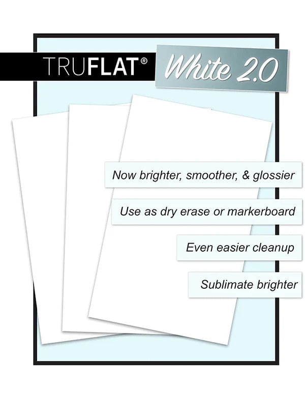 TruFlat® White 2.0 - 1/8 MDF, double sided, perfect for Glowforge or other CO2 Lasers