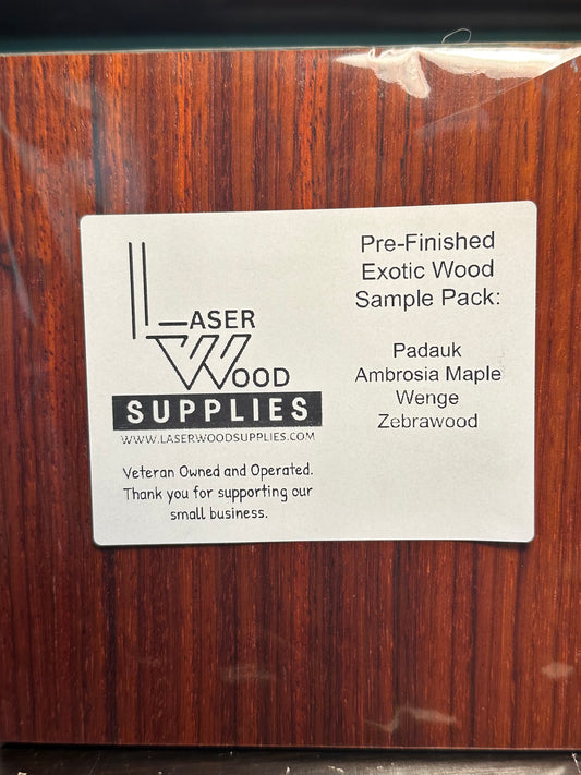 Prefinished Exotic wood sample pack