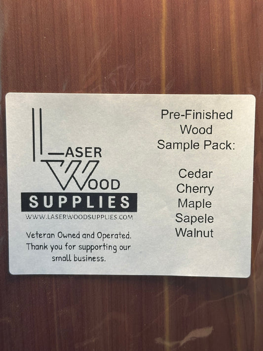 Prefinished wood sample pack