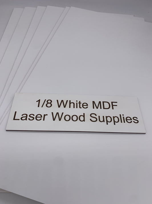 White & Black MDF, 1/8 MDF painted White Front, Black Back / Perfect for Glowforge or other CO2 Lasers