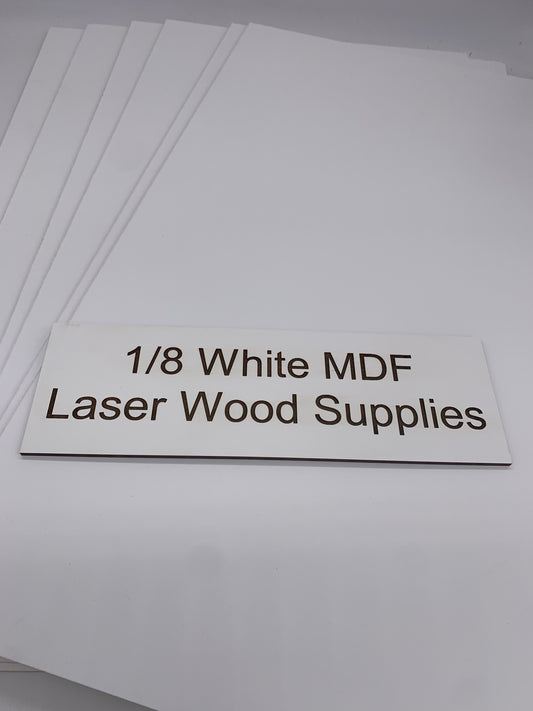 Double sided White MDF, 1/8 MDF painted White on both sides / Perfect for Glowforge or other CO2 Lasers