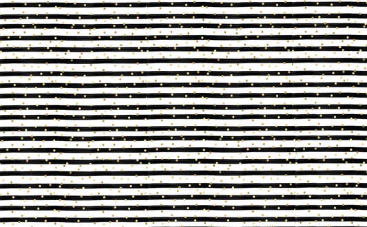 FANCY AF WOOD Black & White Stripe with gold dots
