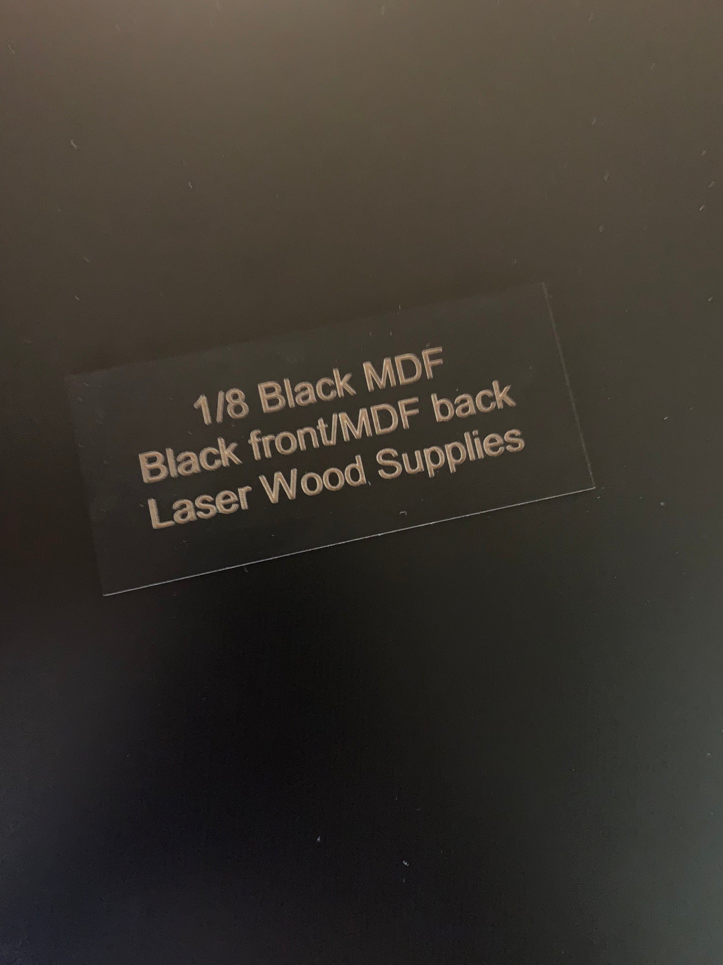BLACK MDF, 1/8 MDF painted black/ Perfect for Glowforge or other CO2 Lasers