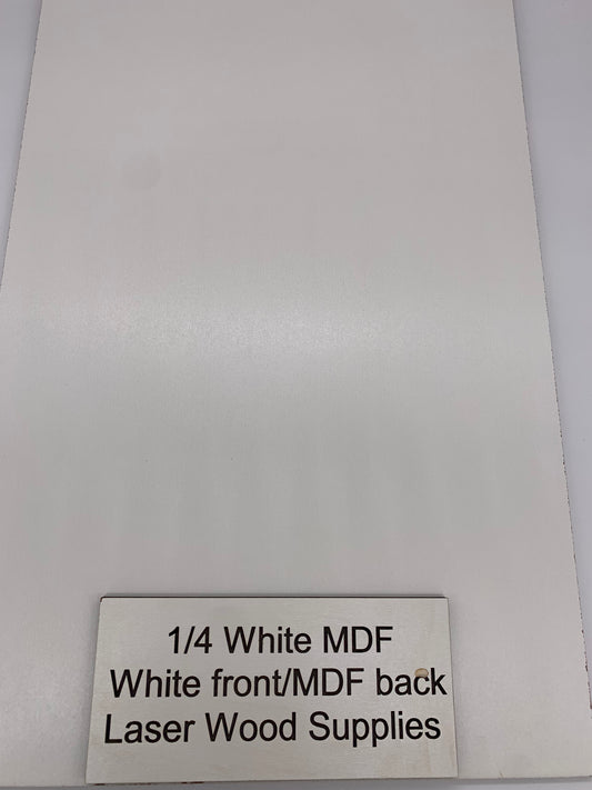 1/4 White MDF. Perfect for Glowforge or other CO2 Lasers